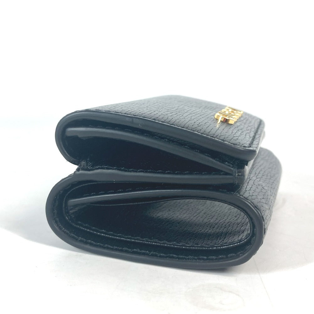 GUCCI Trifold wallet 790100 leather black logo Script Wallet