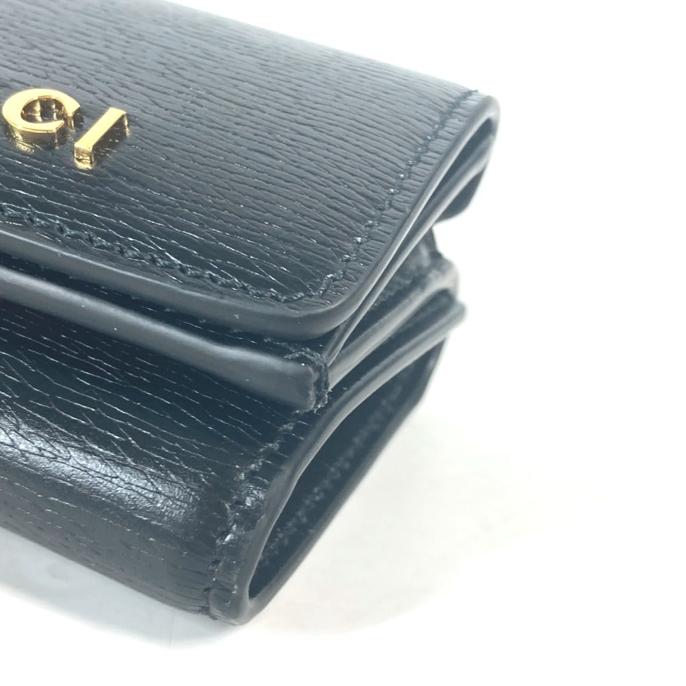 GUCCI Trifold wallet 790100 leather black logo Script Wallet