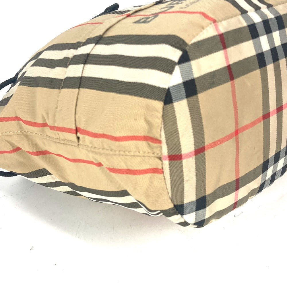 BURBERRY Pouch Nylon beige logo check drawstring bag