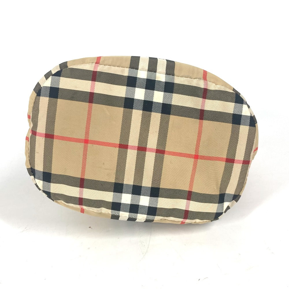 BURBERRY Pouch Nylon beige logo check drawstring bag