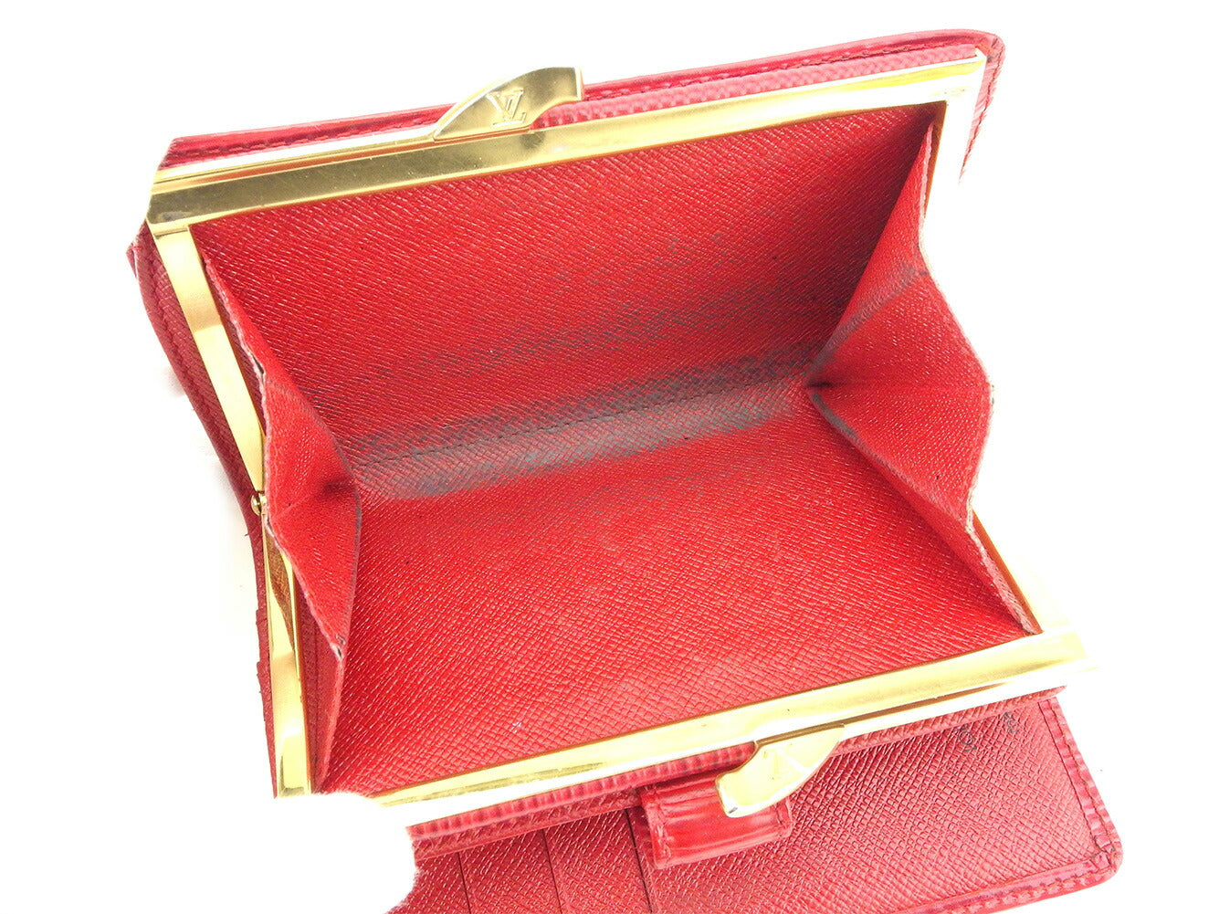 LOUIS VUITTON Bifold Wallet M63247 Red Portonevie Vienova