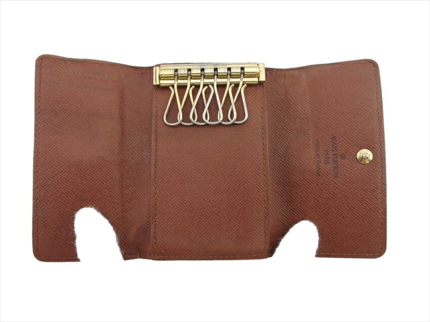 LOUIS VUITTON Key case Key holder M62630 Brown beige gold Multicles6