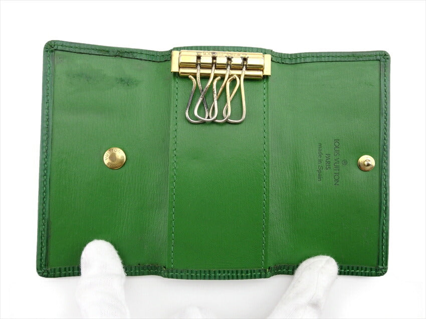 LOUIS VUITTON Key case Key holder M63824 Green gold Multicles4