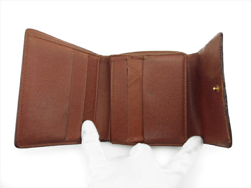 LOUIS VUITTON Bifold Wallet M61652 Brown beige gold Porte Monnaie Billets Cartes Credit