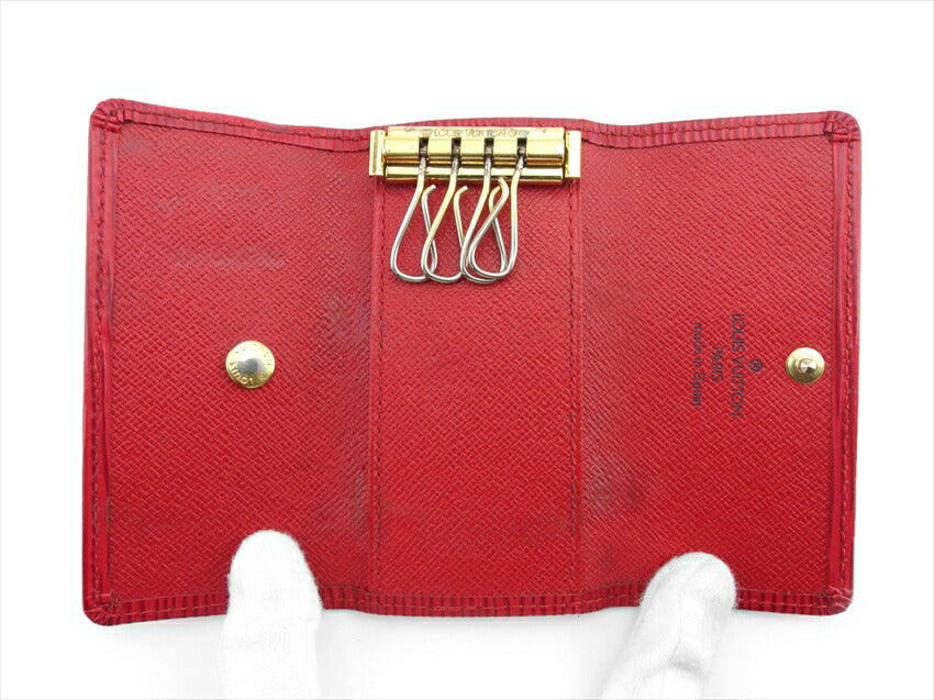 LOUIS VUITTON Key case Key holder M63827 Red gold Multicles4