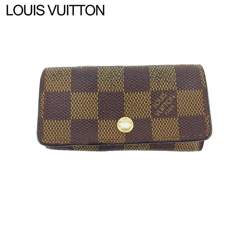LOUIS VUITTON Key case Key holder N62631 Brown beige gold Multicles4