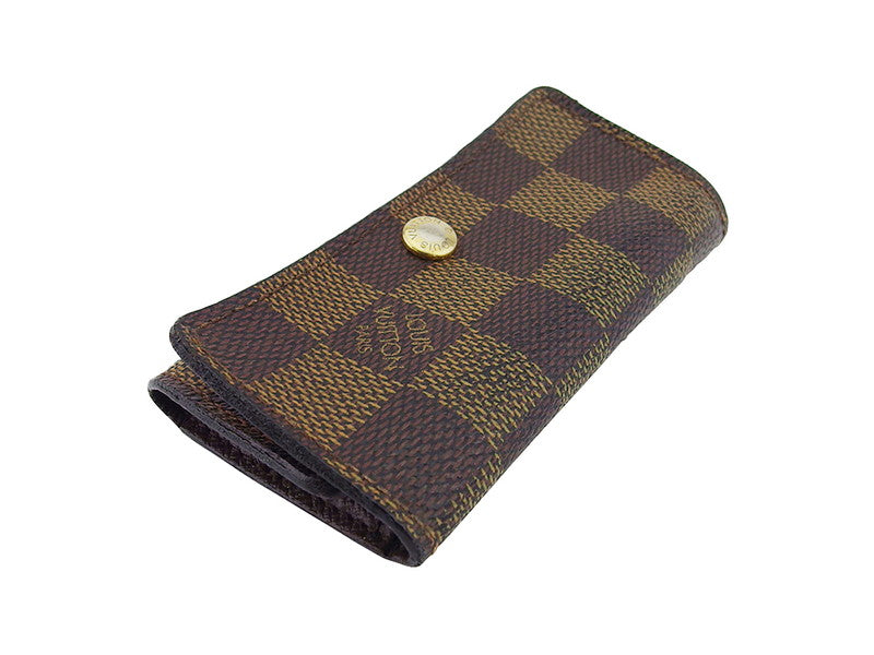 LOUIS VUITTON Key case Key holder N62631 Brown beige gold Multicles4