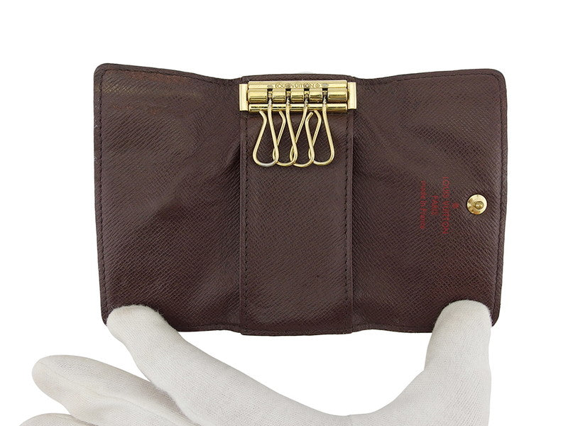 LOUIS VUITTON Key case Key holder N62631 Brown beige gold Multicles4