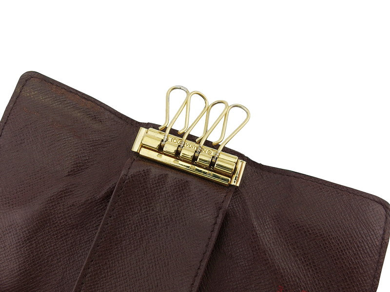 LOUIS VUITTON Key case Key holder N62631 Brown beige gold Multicles4