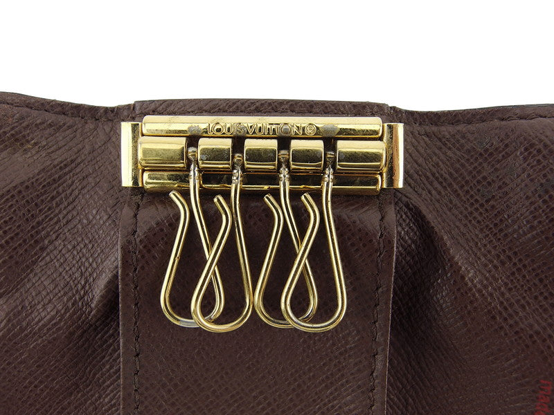 LOUIS VUITTON Key case Key holder N62631 Brown beige gold Multicles4