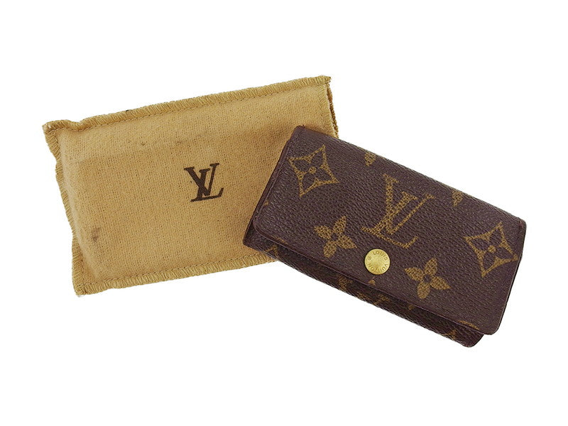 LOUIS VUITTON Key case Key holder M62631 Brown beige gold Multicles4