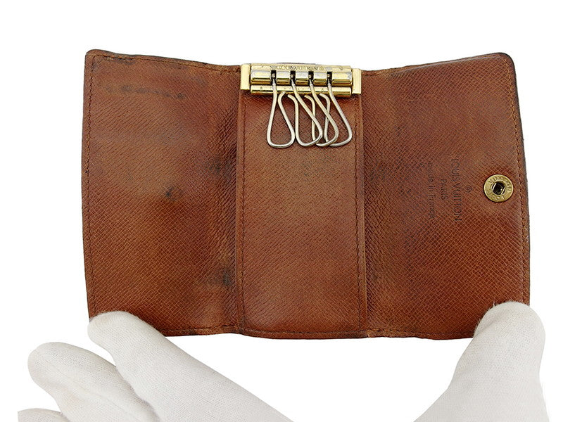 LOUIS VUITTON Key case Key holder M62631 Brown beige gold Multicles4