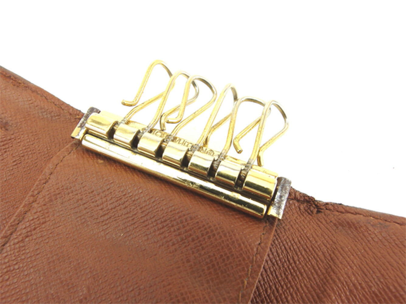 LOUIS VUITTON Key case Key holder M62630 Brown beige gold Multicles6