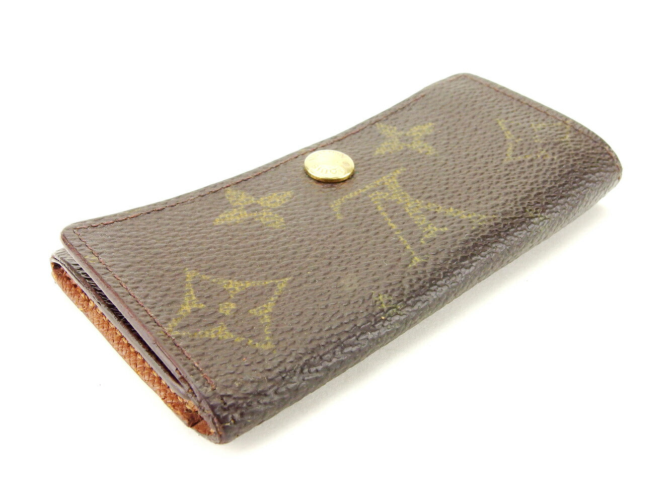 LOUIS VUITTON Key case Key holder M62631 Brown beige gold Multicles4