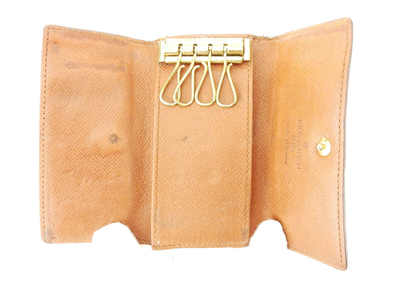 LOUIS VUITTON Key case Key holder M62631 Brown beige gold Multicles4
