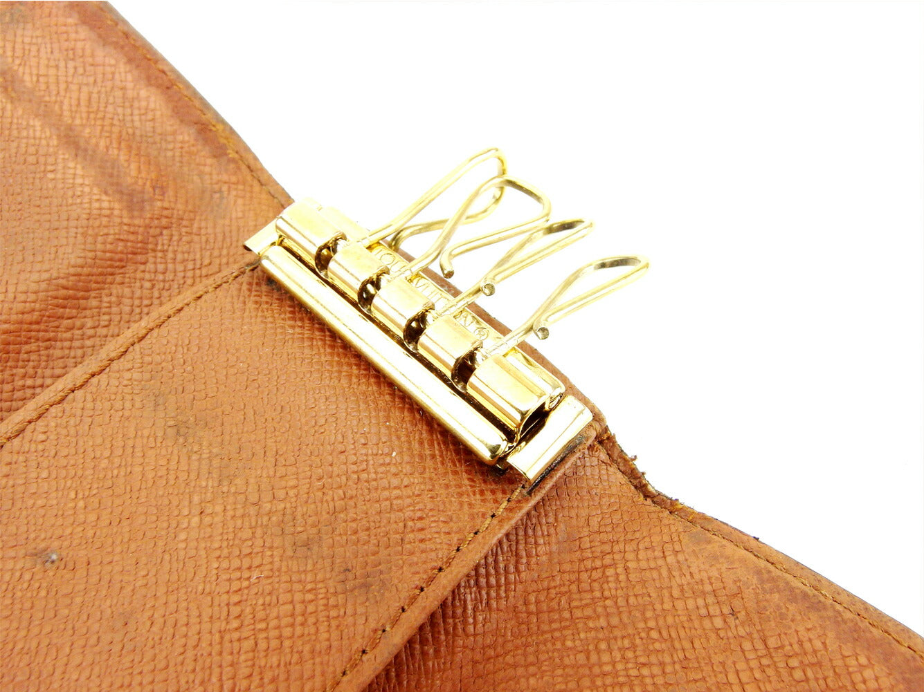 LOUIS VUITTON Key case Key holder M62631 Brown beige gold Multicles4