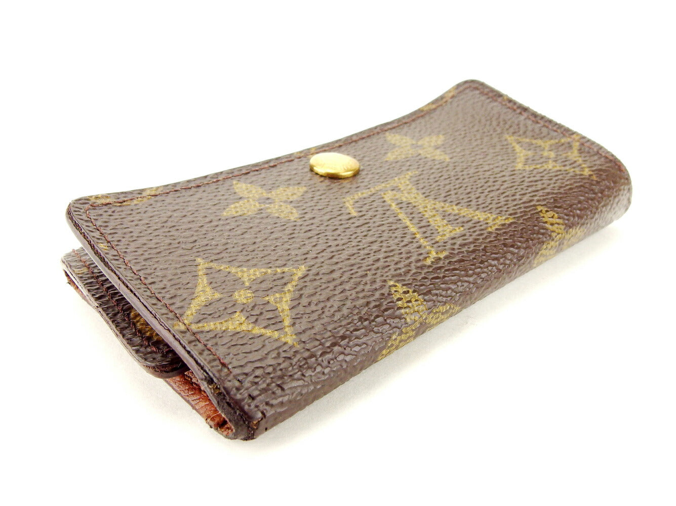 LOUIS VUITTON Key case Key holder M62631 Brown beige gold Multicles4
