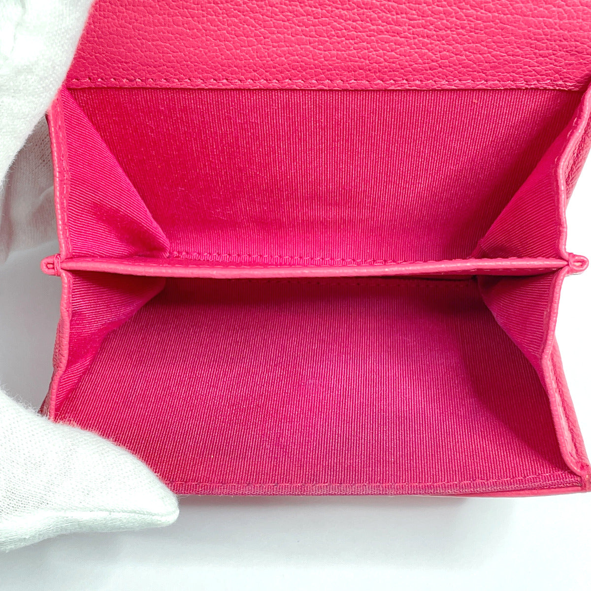 CHANEL Card Case leather pink COCO Mark Coin case Women Used Authentic