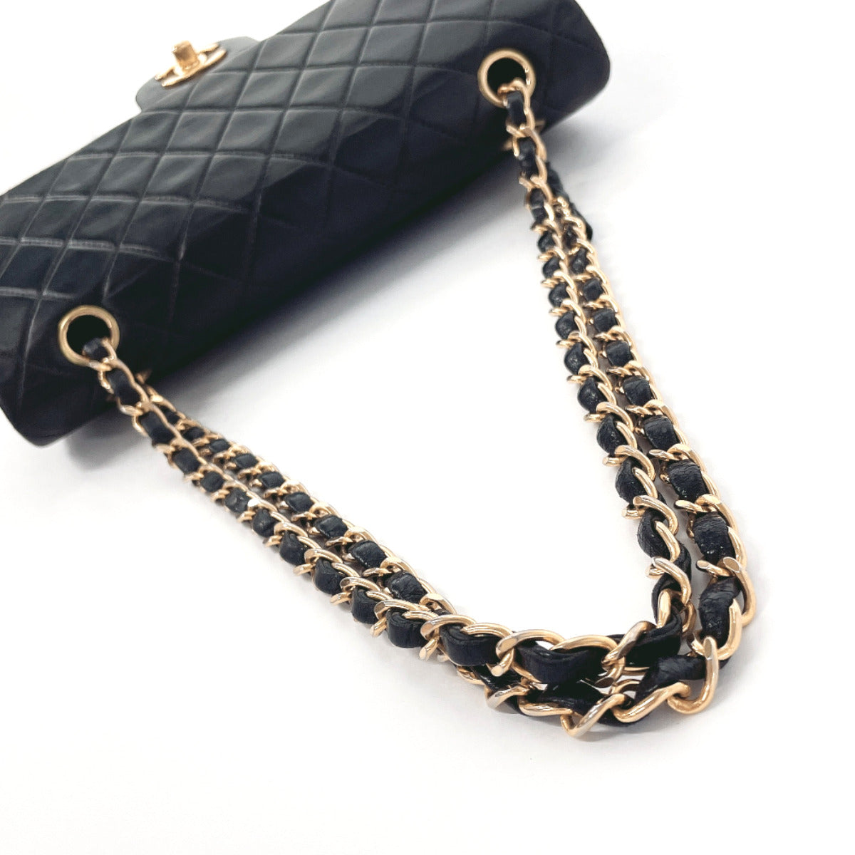 CHANEL Shoulder Bag lambskin black ChainShoulder Matrasse