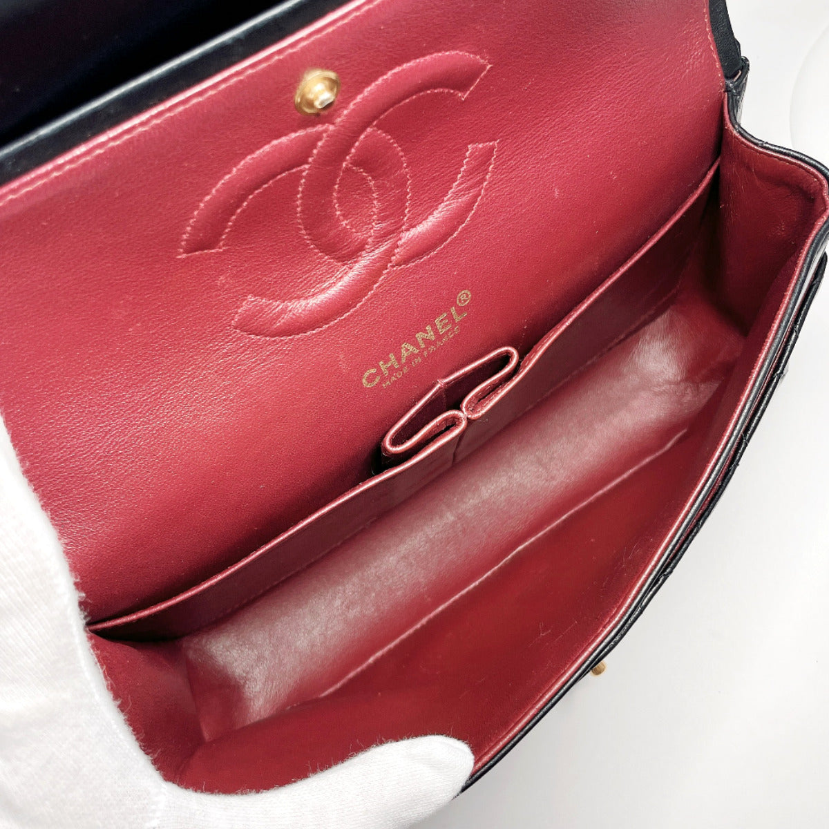 CHANEL Shoulder Bag lambskin black ChainShoulder Matrasse