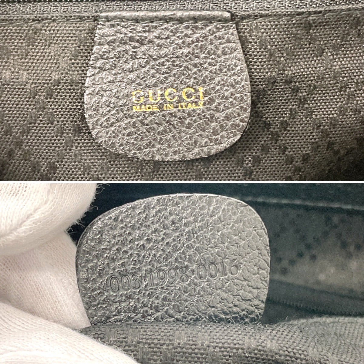GUCCI Backpack 003・1998 Suede, Leather black Bamboo