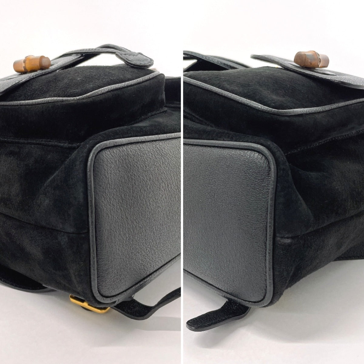 GUCCI Backpack 003・1998 Suede, Leather black Bamboo