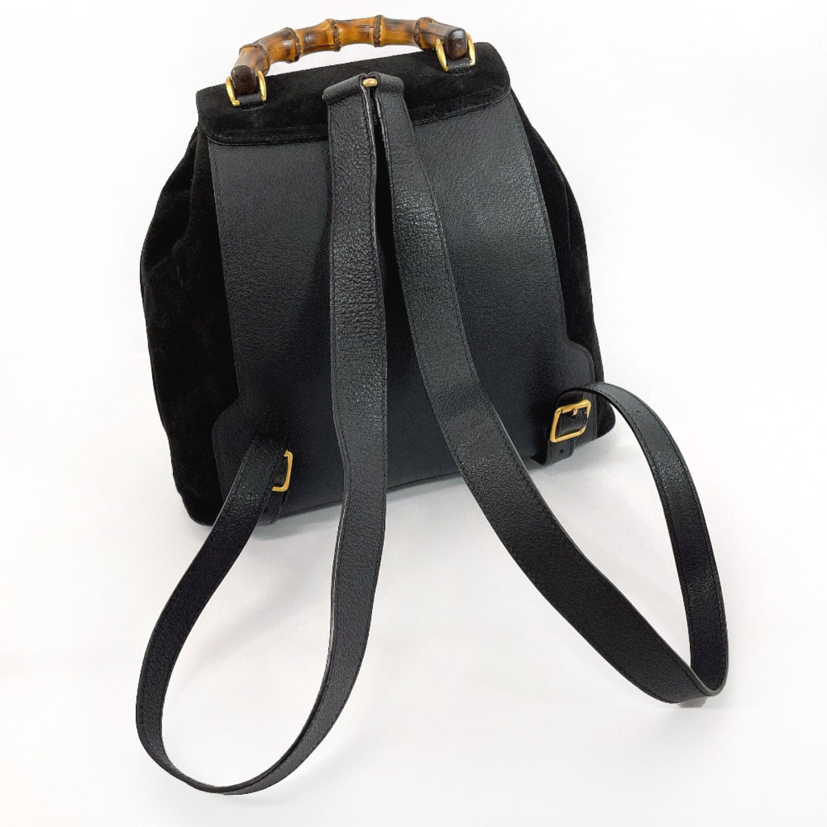 GUCCI Backpack 003・1998 Suede, Leather black Bamboo