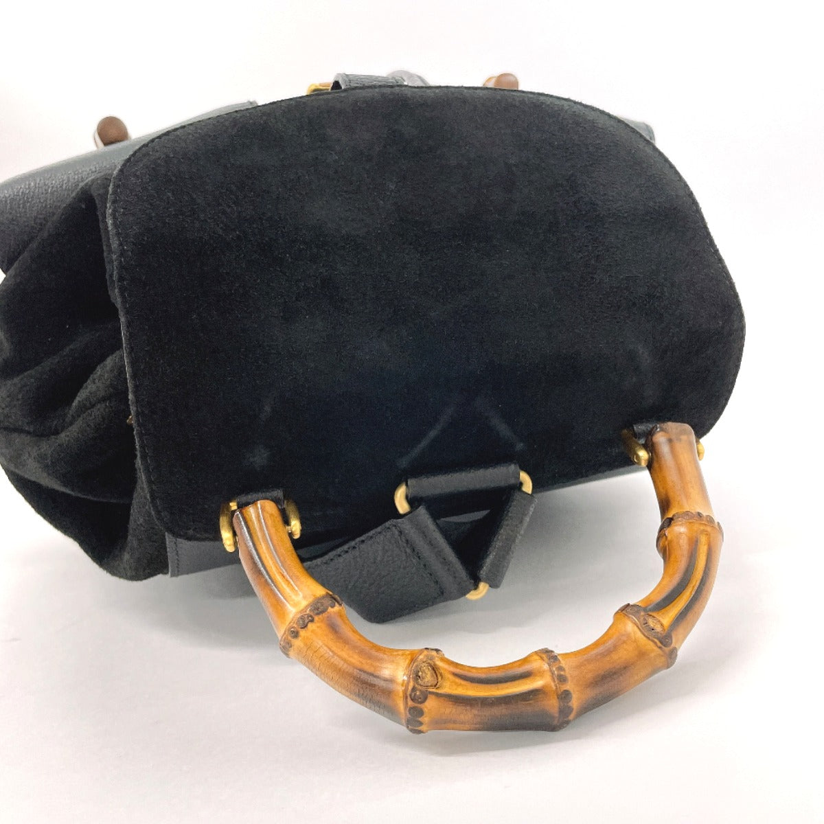 GUCCI Backpack 003・1998 Suede, Leather black Bamboo
