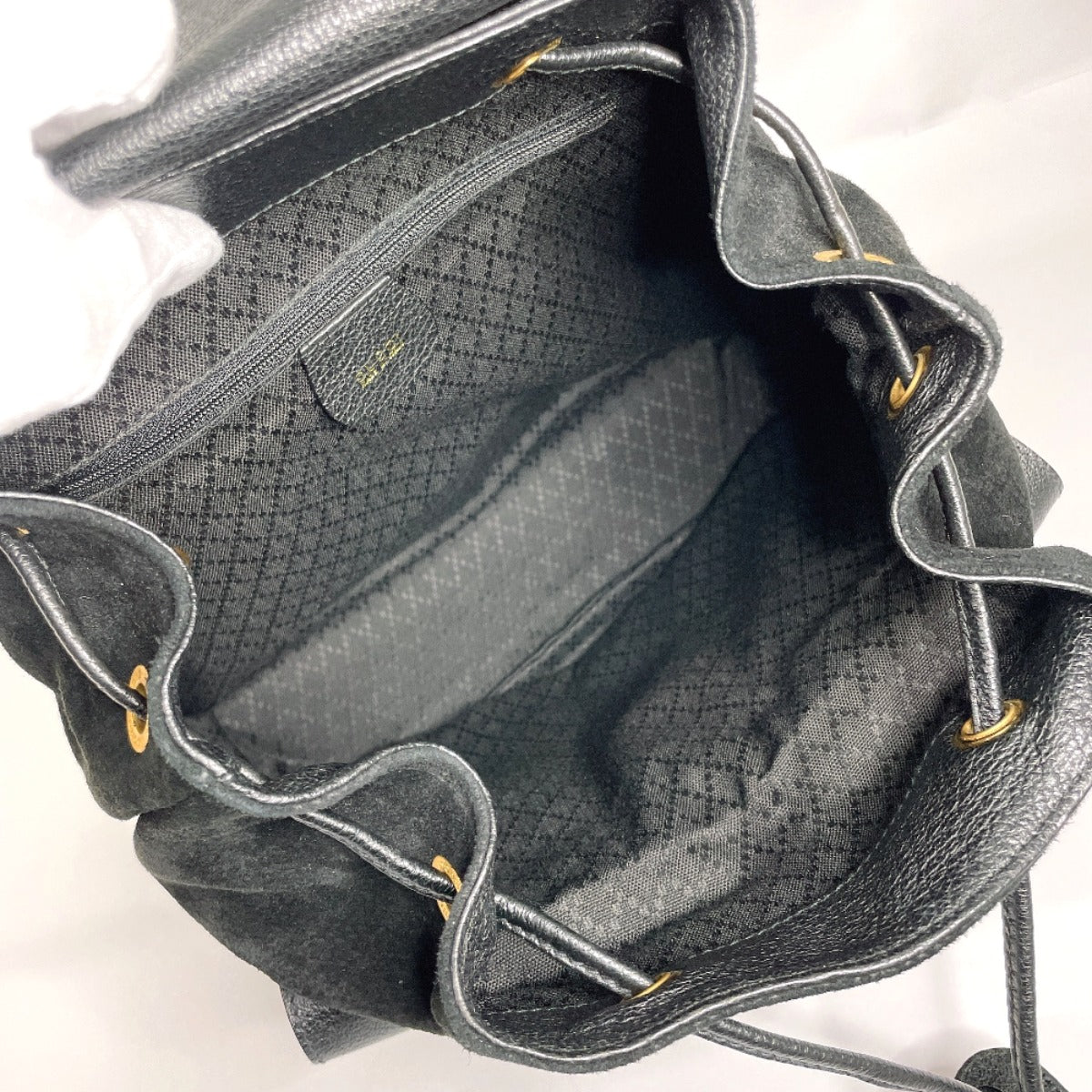 GUCCI Backpack 003・1998 Suede, Leather black Bamboo