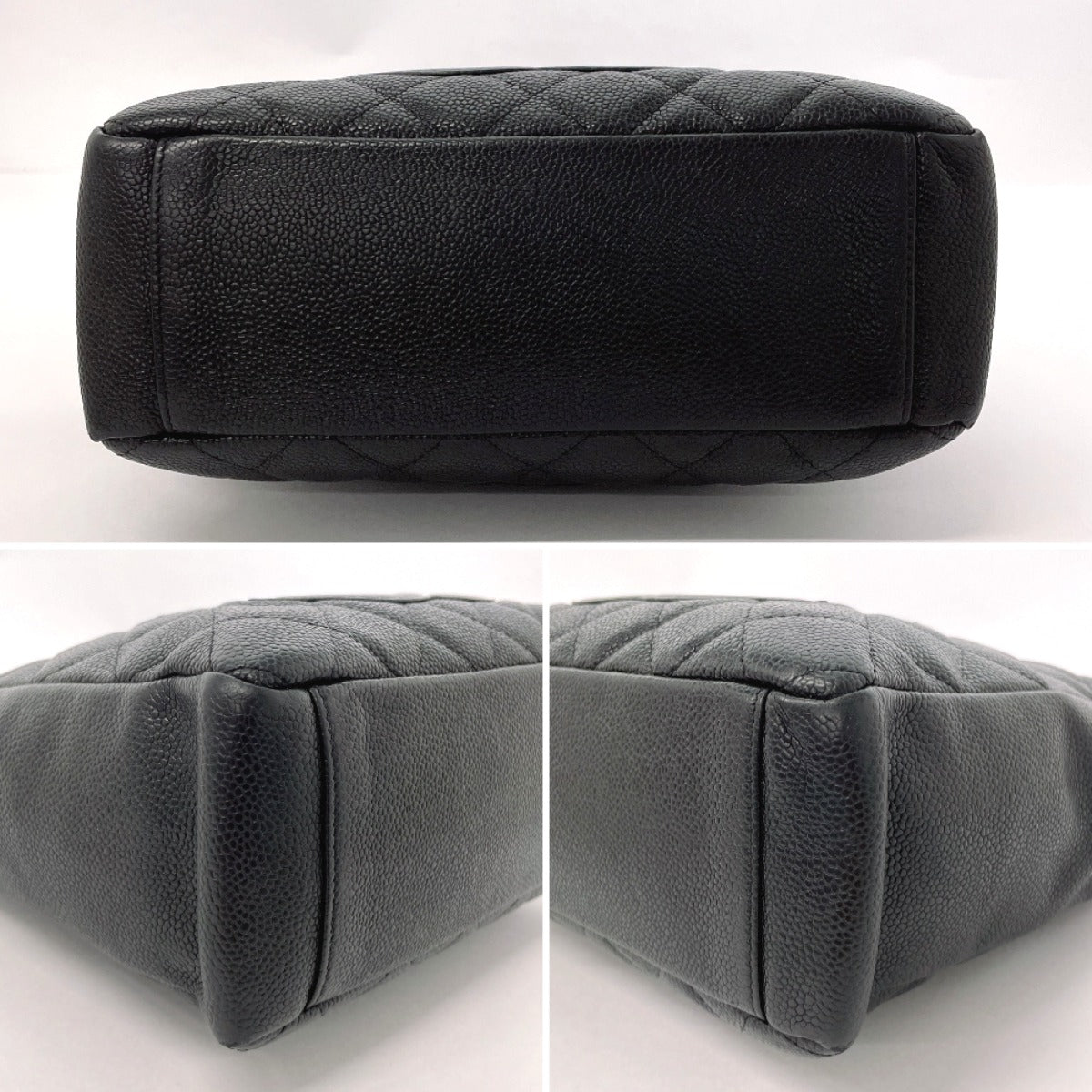 CHANEL Tote Bag Matt caviar skin black COCO Mark PST Matelasse
