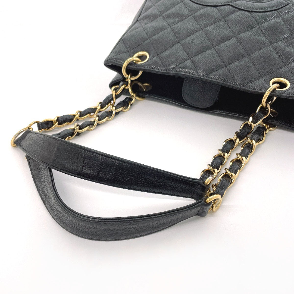 CHANEL Tote Bag Matt caviar skin black COCO Mark PST Matelasse