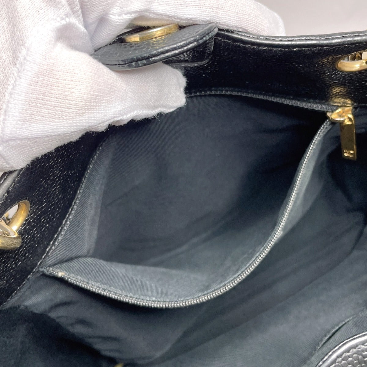 CHANEL Tote Bag Matt caviar skin black COCO Mark PST Matelasse