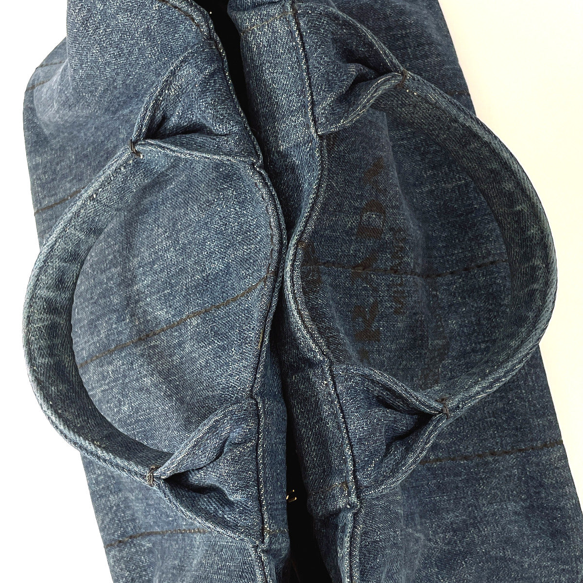 PRADA Tote Bag B2642B denim blue 2WAY Canapa M