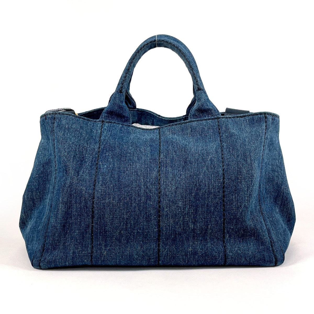 PRADA Tote Bag B2642B denim blue 2WAY Canapa M