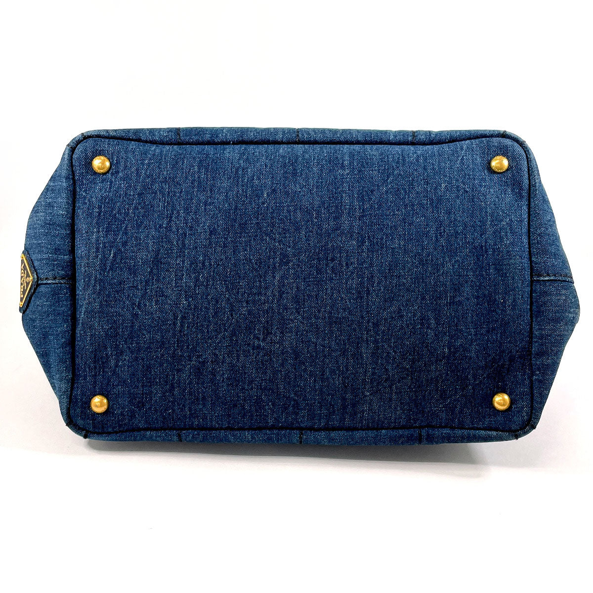 PRADA Tote Bag B2642B denim blue 2WAY Canapa M