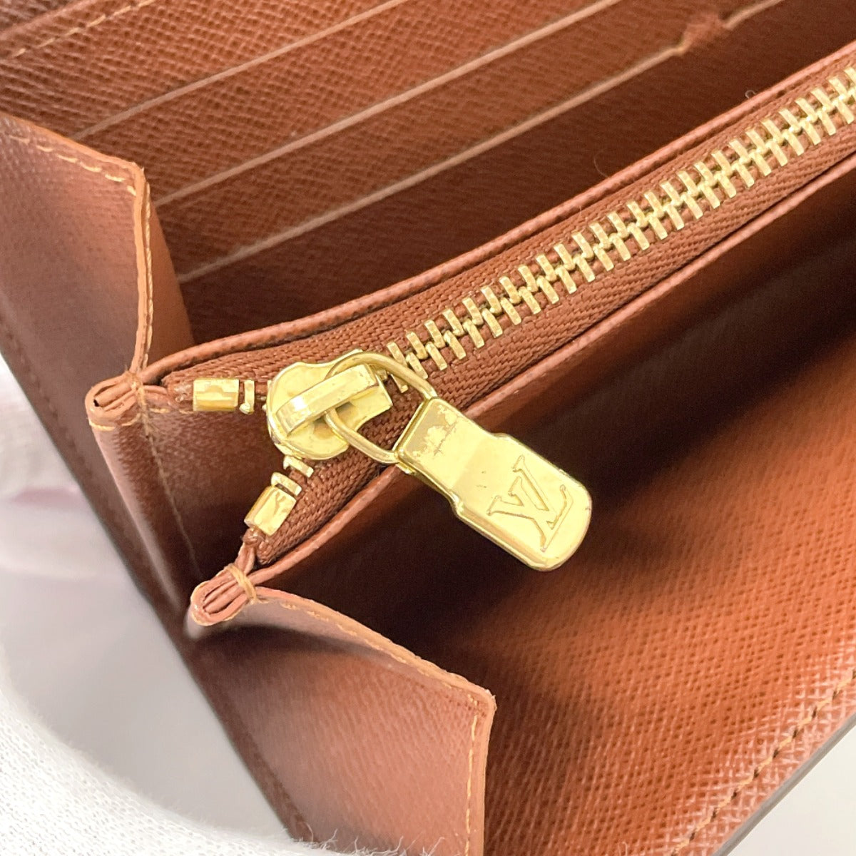 LOUIS VUITTON Long Wallet Purse M61734 Monogram canvas Brown Portefeuille Sarah