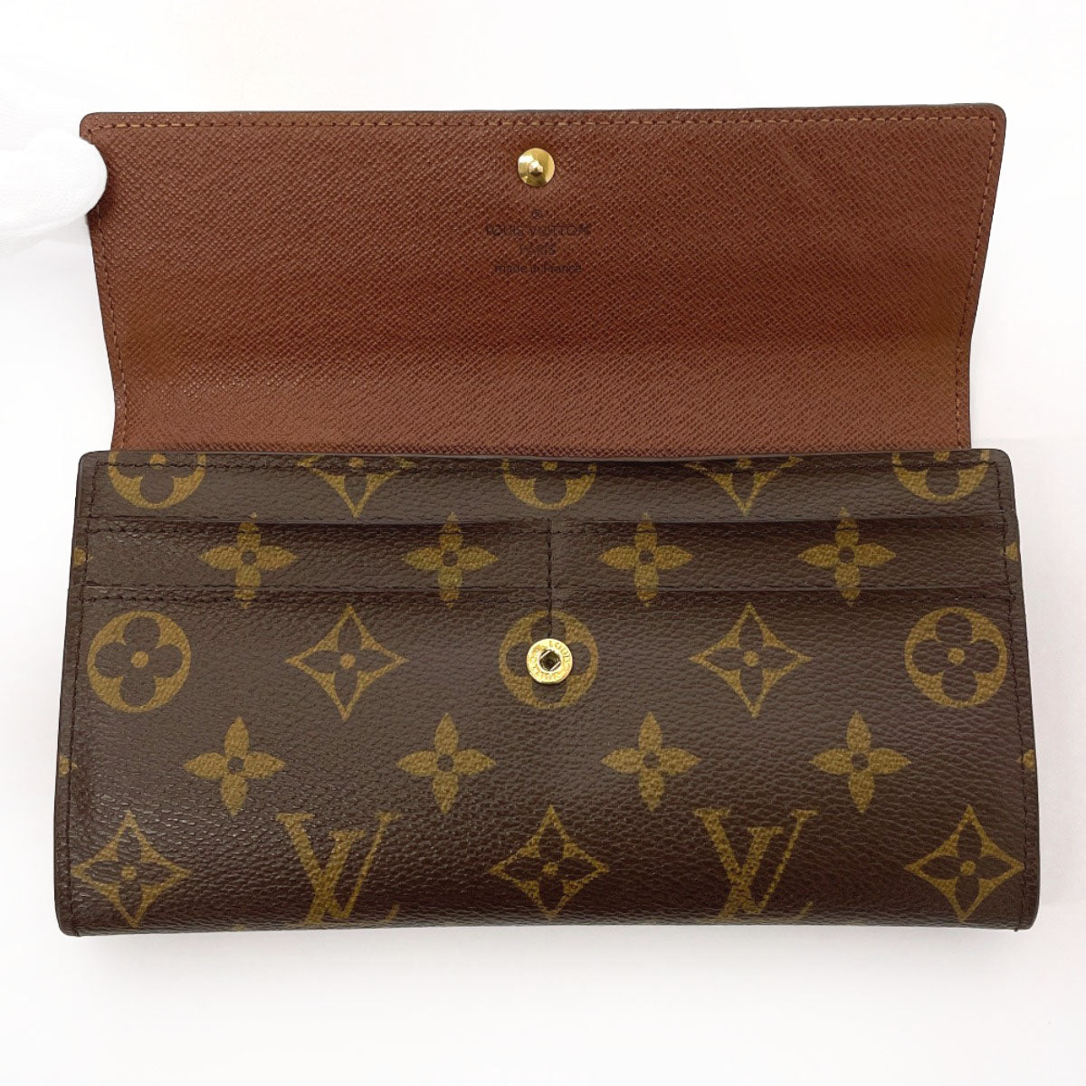 LOUIS VUITTON Long Wallet Purse M61734 Monogram canvas Brown Portefeuille Sarah