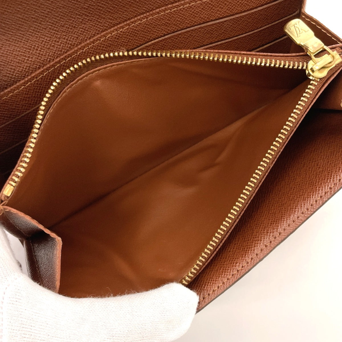 LOUIS VUITTON Long Wallet Purse M61734 Monogram canvas Brown Portefeuille Sarah