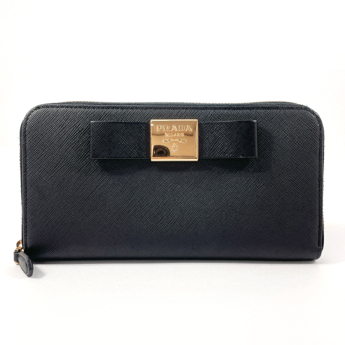 PRADA Long Wallet Purse Safiano leather black