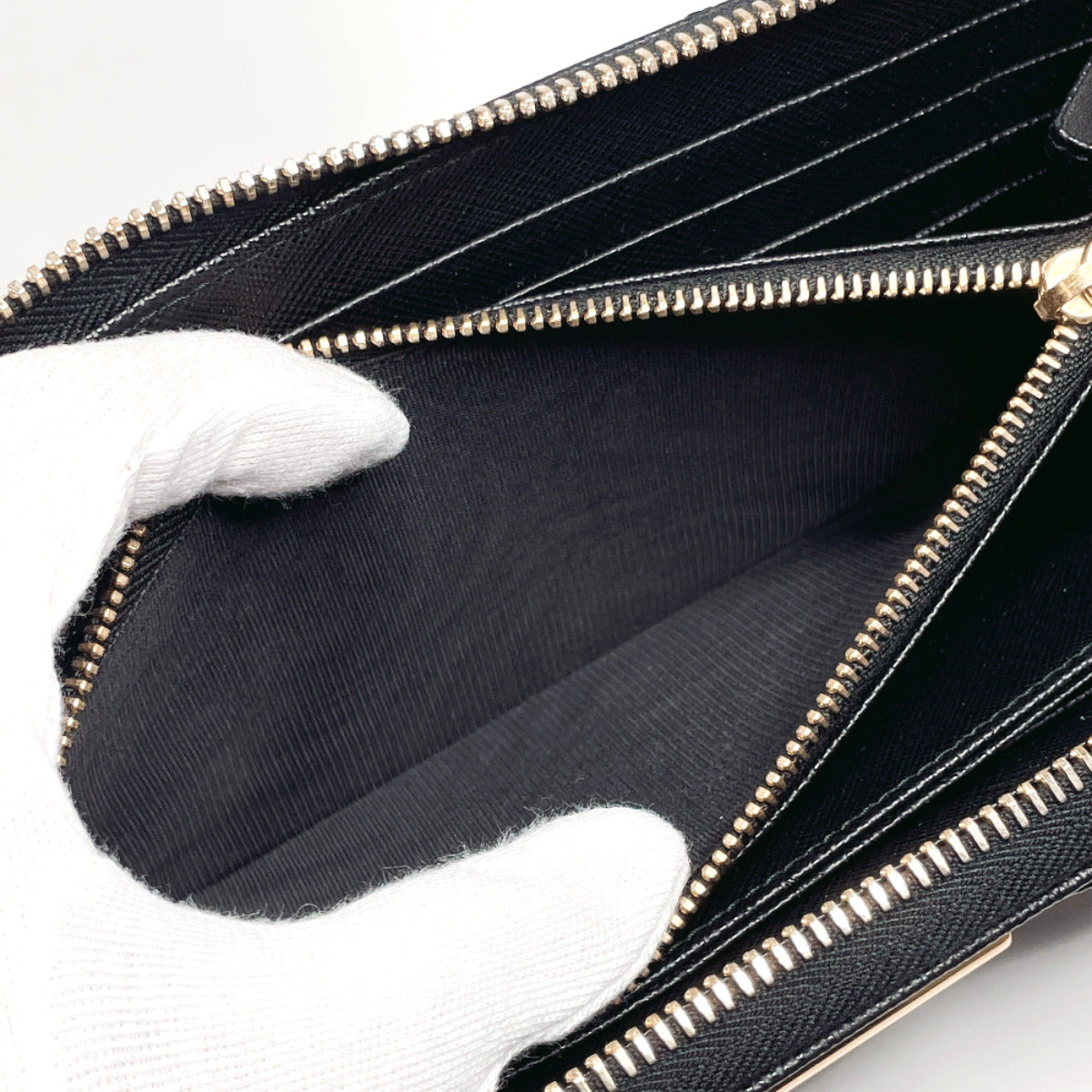 PRADA Long Wallet Purse Safiano leather black