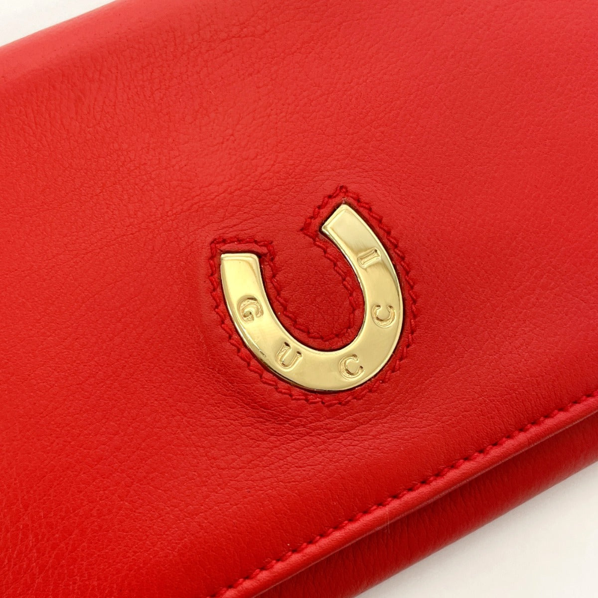 GUCCI Long Wallet Purse 035・6416・1720・0 leather Red Horseshoe