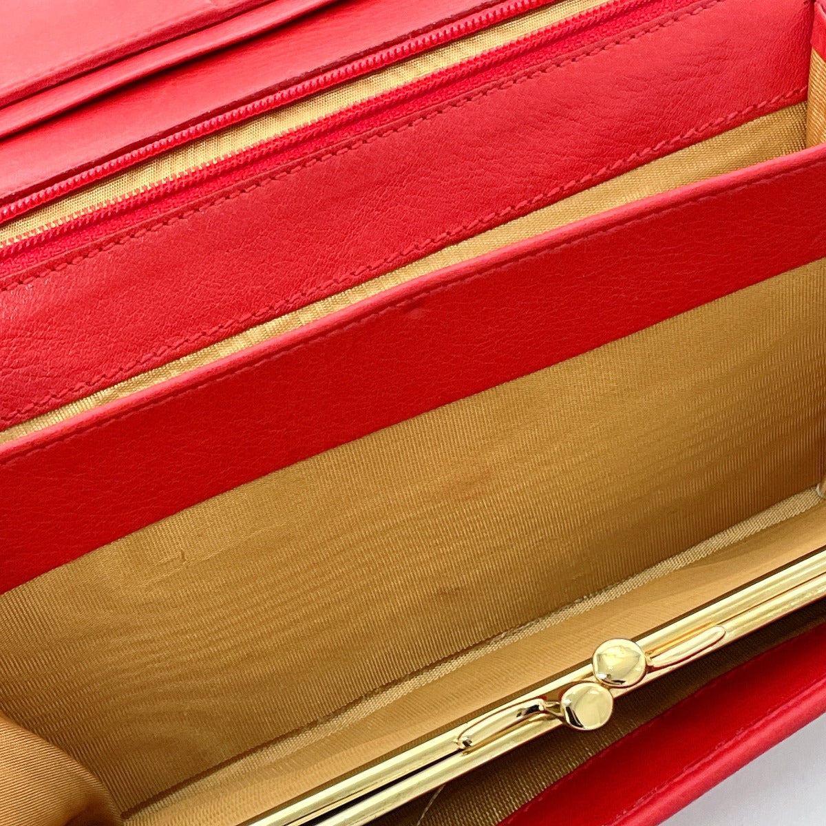 GUCCI Long Wallet Purse 035・6416・1720・0 leather Red Horseshoe