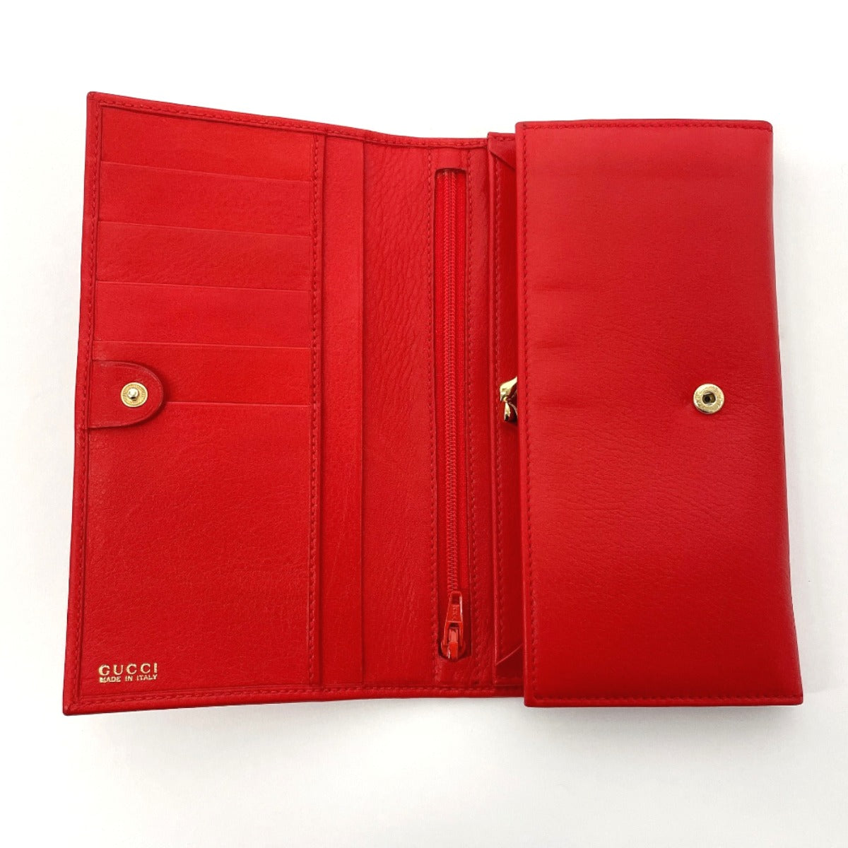 GUCCI Long Wallet Purse 035・6416・1720・0 leather Red Horseshoe