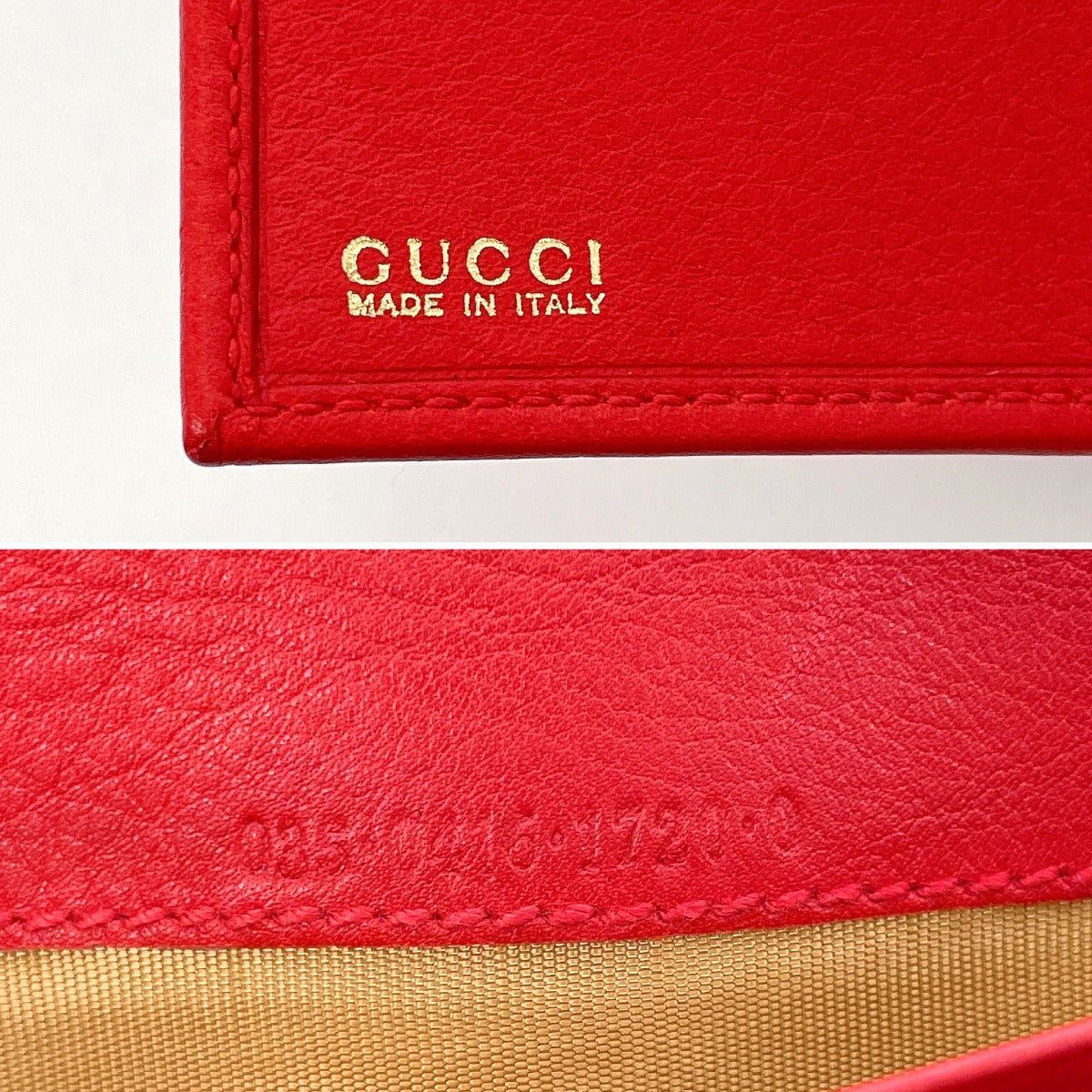 GUCCI Long Wallet Purse 035・6416・1720・0 leather Red Horseshoe