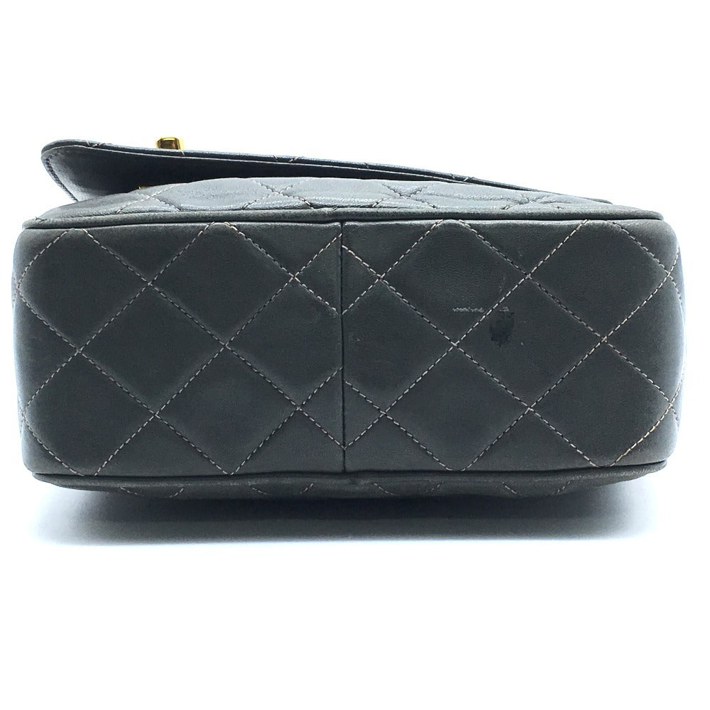 CHANEL Shoulder Bag lambskin Gray type CC COCO Mark Matrasse Fringe