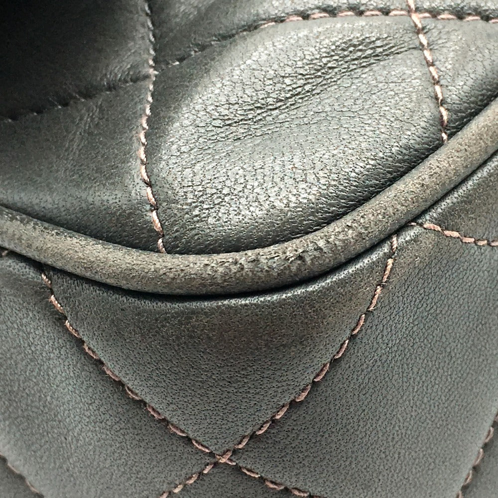 CHANEL Shoulder Bag lambskin Gray type CC COCO Mark Matrasse Fringe