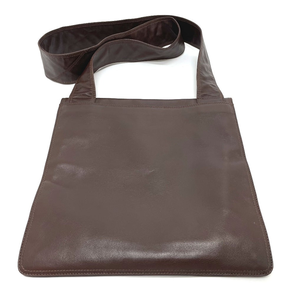 CHANEL Shoulder Bag lambskin Brown logo Sacosh