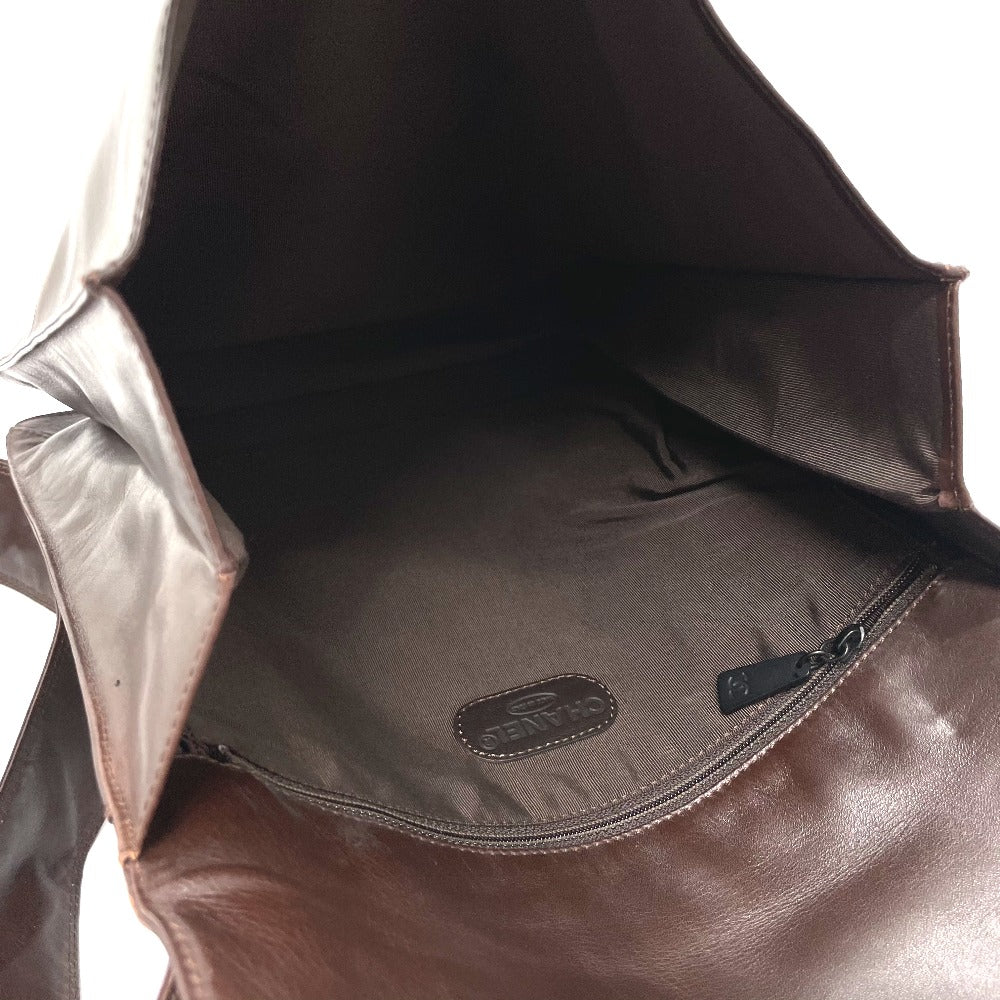 CHANEL Shoulder Bag lambskin Brown logo Sacosh