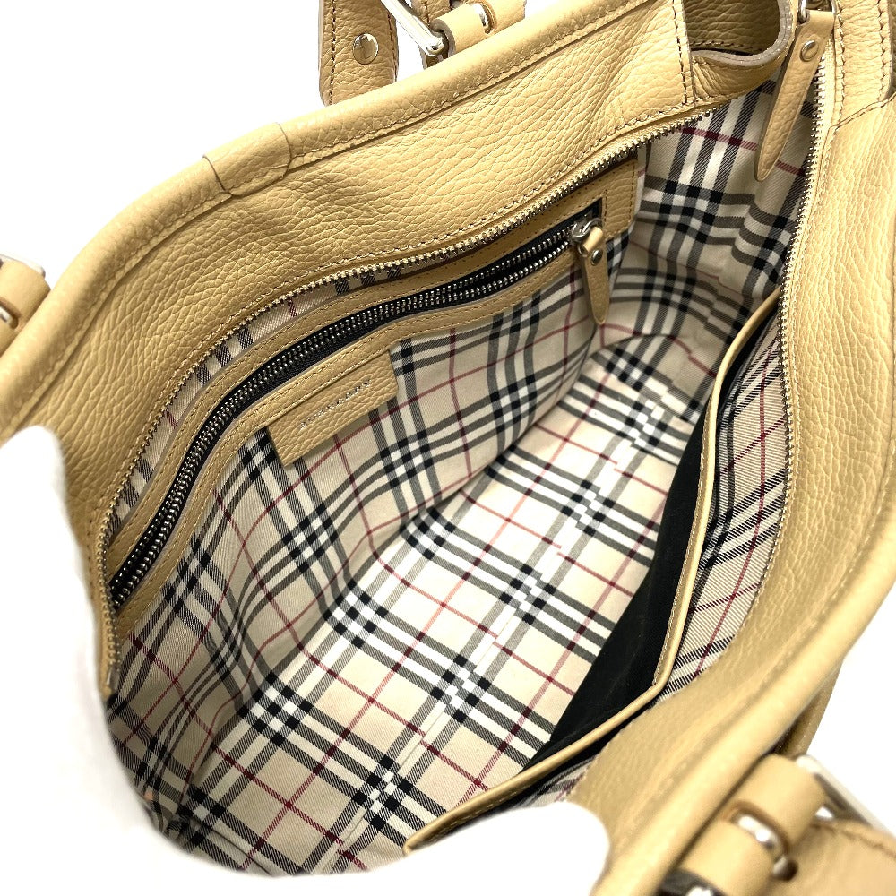 BURBERRY Handbag leather beige logo Side pocket