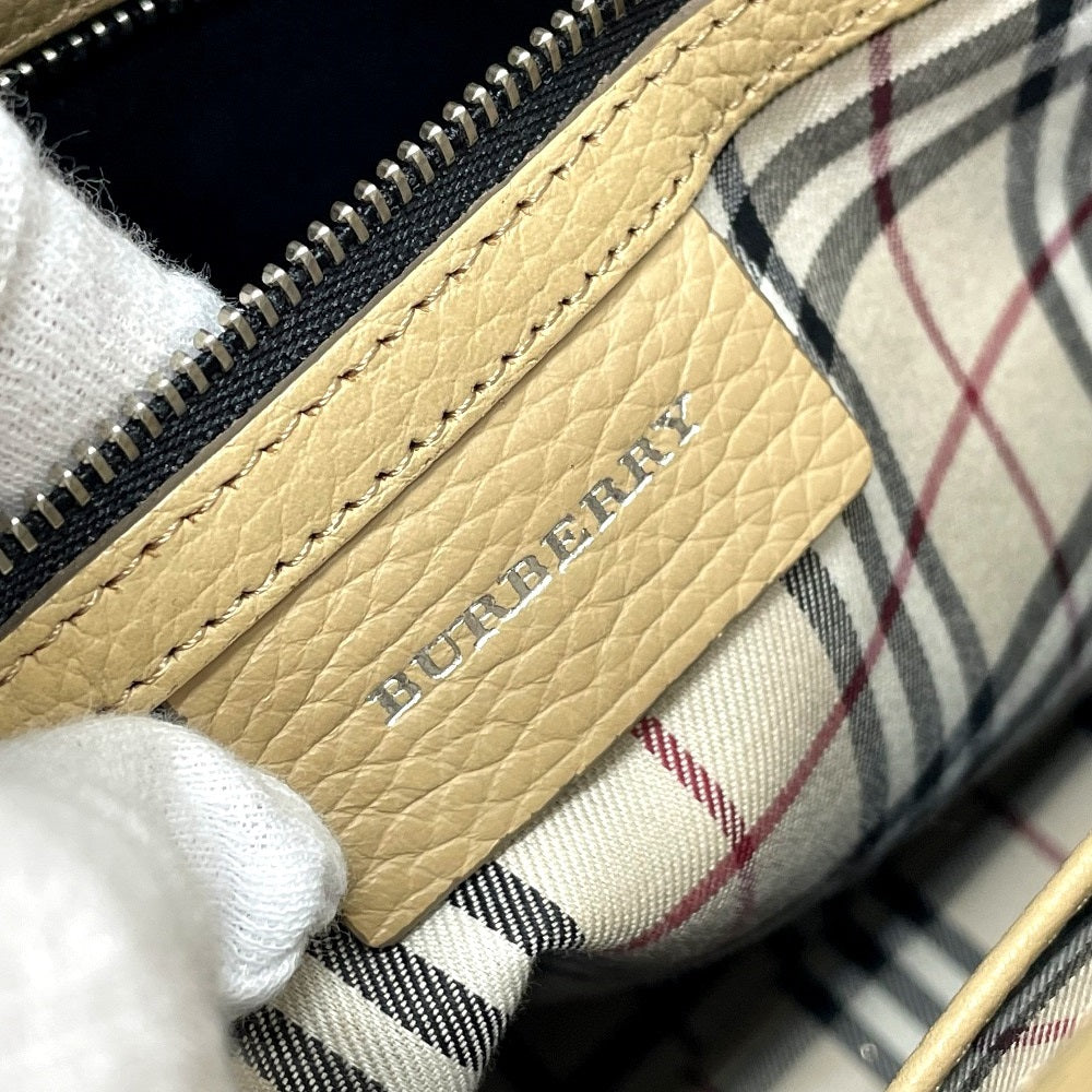 BURBERRY Handbag leather beige logo Side pocket